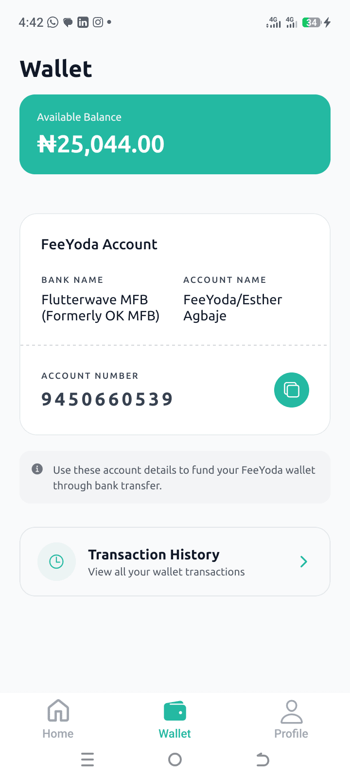 FeeYoda app in action